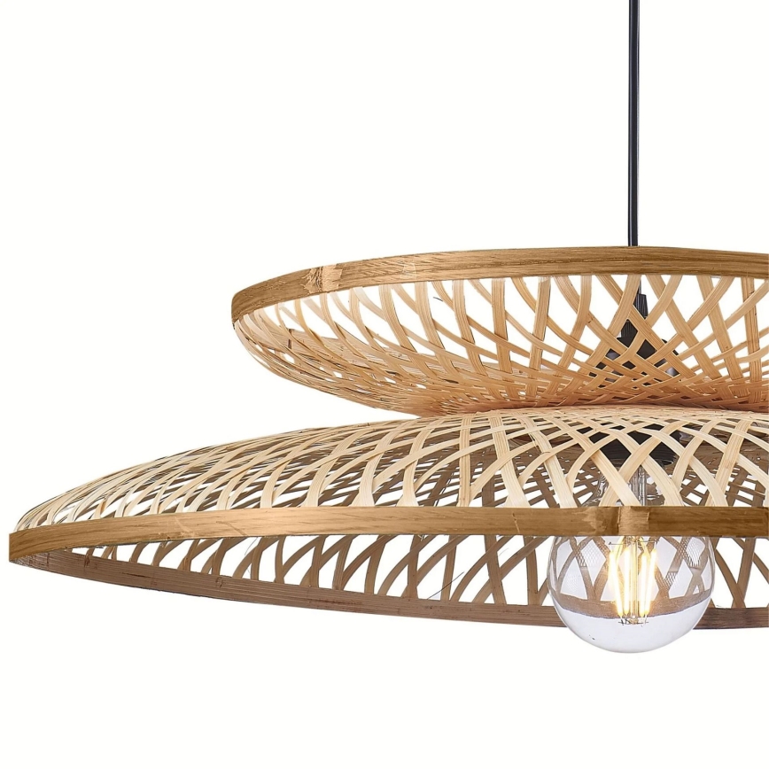 Lustra ar auklu BALI 1xE27/20W/230V d. 60 cm bambusa