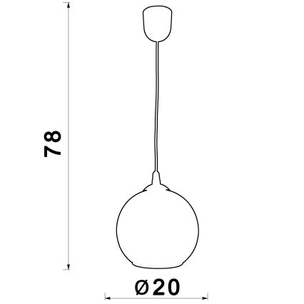 Lustra ar auklu BALL 1xE27/60W/230V d. 20 cm bēša