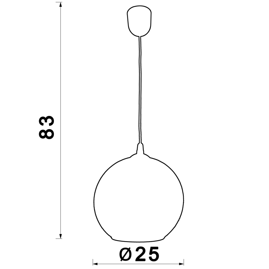 Lustra ar auklu BALL 1xE27/60W/230V d. 25 cm bēša