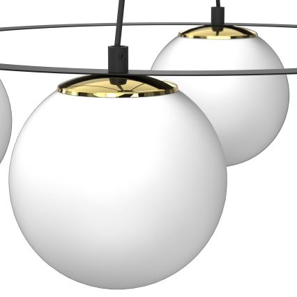 Lustra ar auklu BALLO 4xE27/15W/230V melna/balta