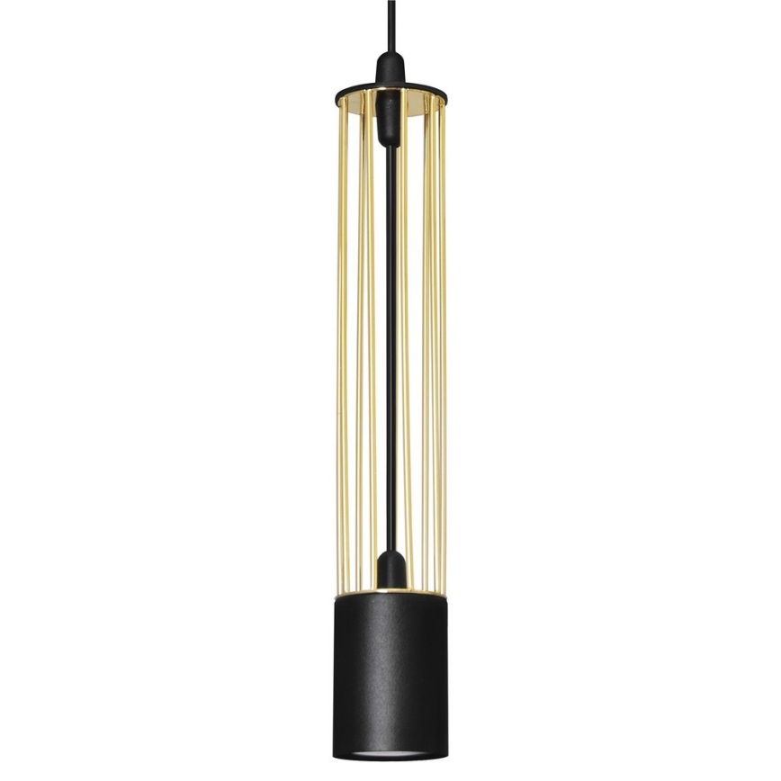 Lustra ar auklu BARS 1xGU10/20W/230V zeltaina/melna