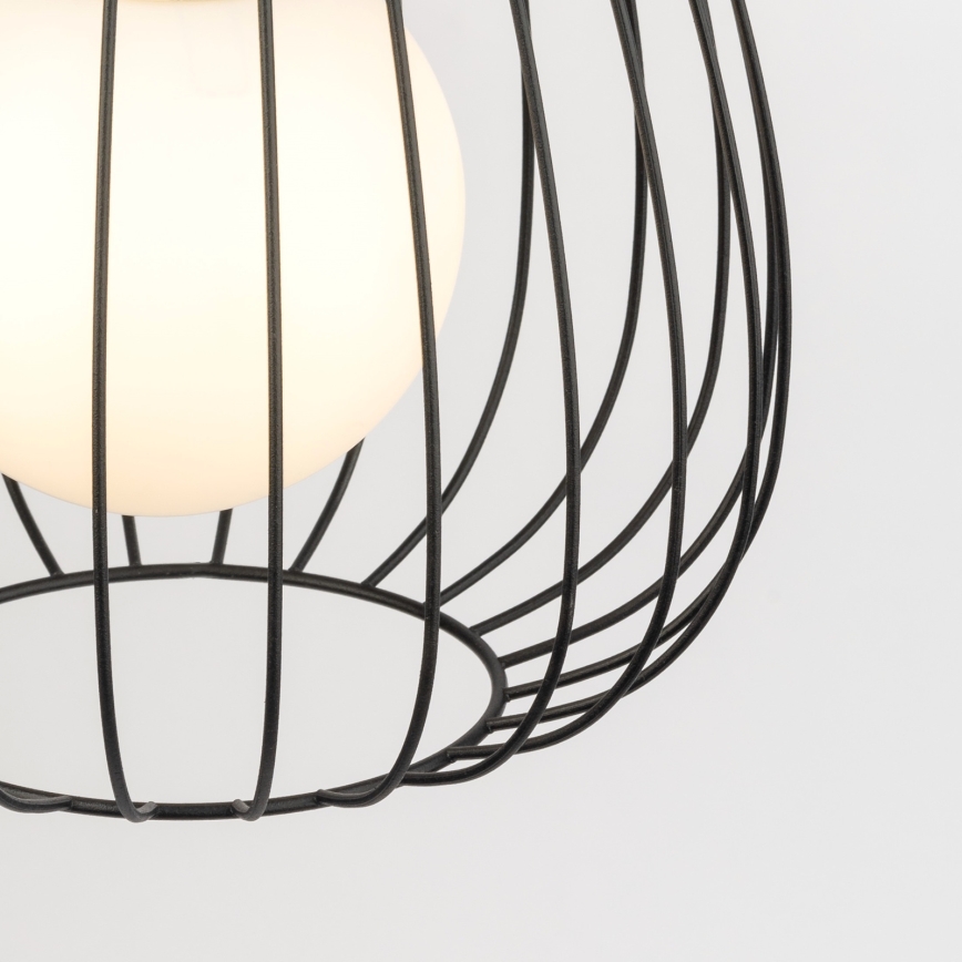 Lustra ar auklu BELL 1xG9/12W/230V d. 24 cm melna/spīdīgi hromēts