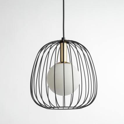 Lustra ar auklu BELL 1xG9/12W/230V d. 24 cm melna/zelta