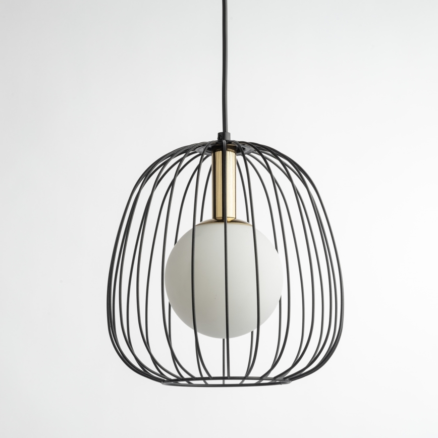 Lustra ar auklu BELL 1xG9/12W/230V d. 24 cm melna/zelta
