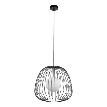 Lustra ar auklu BELL 1xG9/12W/230V d. 33 cm melna/spīdīgi hromēts
