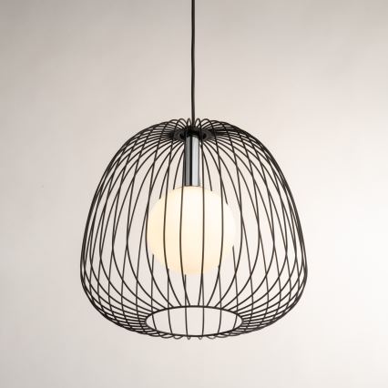 Lustra ar auklu BELL 1xG9/12W/230V d. 33 cm melna/spīdīgi hromēts