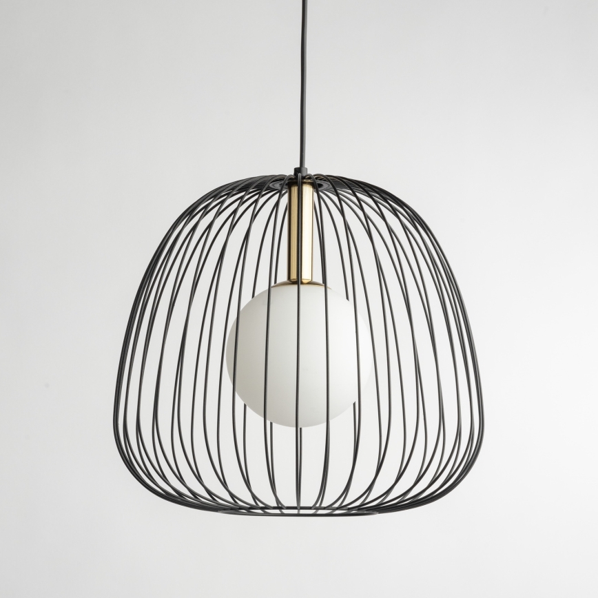 Lustra ar auklu BELL 1xG9/12W/230V d. 33 cm melna/zelta
