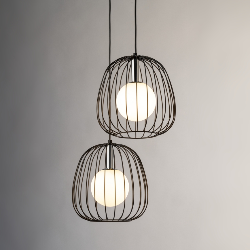 Lustra ar auklu BELL 2xG9/12W/230V melna/spīdīgi hromēts