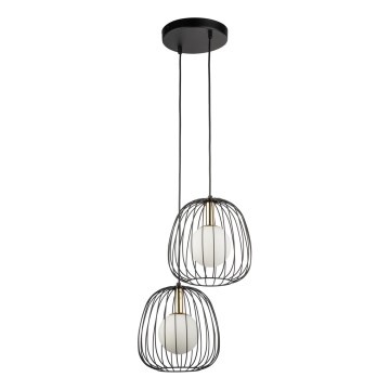 Lustra ar auklu BELL 2xG9/12W/230V melna/zelta