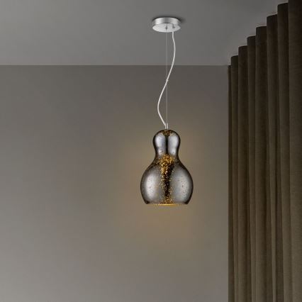 Lustra ar auklu BELLO 1xE27/40W/230V d. 21 cm hroms