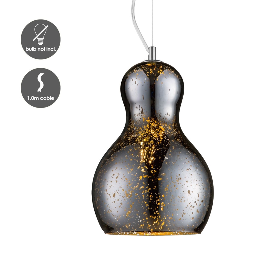 Lustra ar auklu BELLO 1xE27/40W/230V d. 21 cm hroms