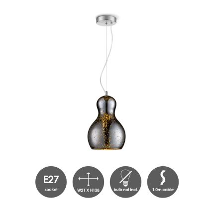 Lustra ar auklu BELLO 1xE27/40W/230V d. 21 cm hroms