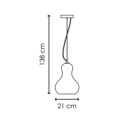 Lustra ar auklu BELLO 1xE27/40W/230V d. 21 cm hroms