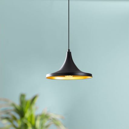 Lustra ar auklu BERCESTE 1xE27/40W/230V melna
