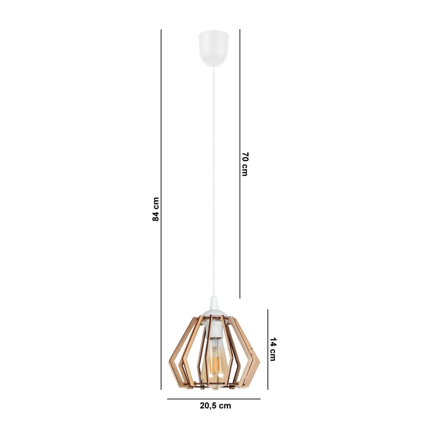 Lustra ar auklu BERGO 1xE27/60W/230V balta