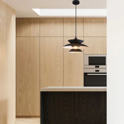 Lustra ar auklu BERIT 1xE27/20W/230V melna