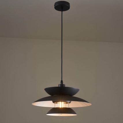 Lustra ar auklu BERIT 1xE27/20W/230V melna