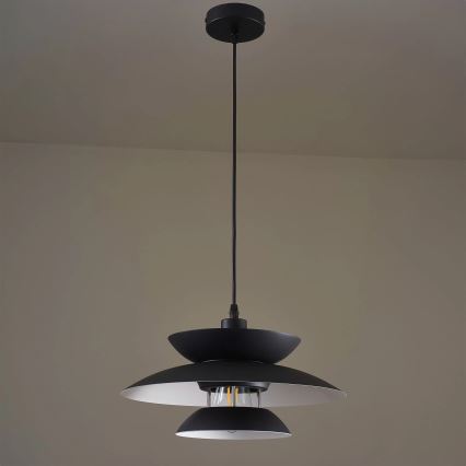 Lustra ar auklu BERIT 1xE27/20W/230V melna
