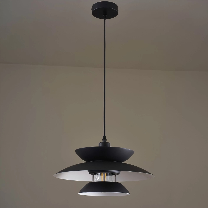 Lustra ar auklu BERIT 1xE27/20W/230V melna