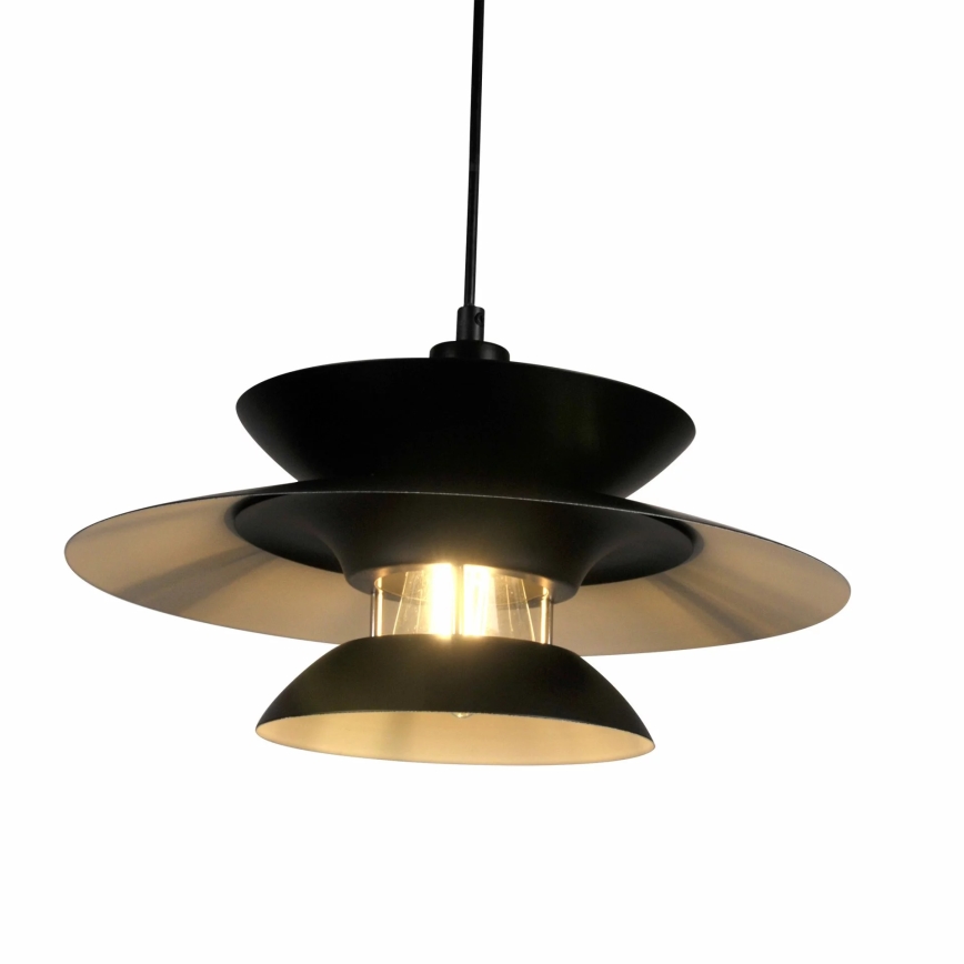 Lustra ar auklu BERIT 1xE27/20W/230V melna