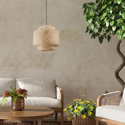Lustra ar auklu BERTA 1xE27/20W/230V d. 40 cm bambusa