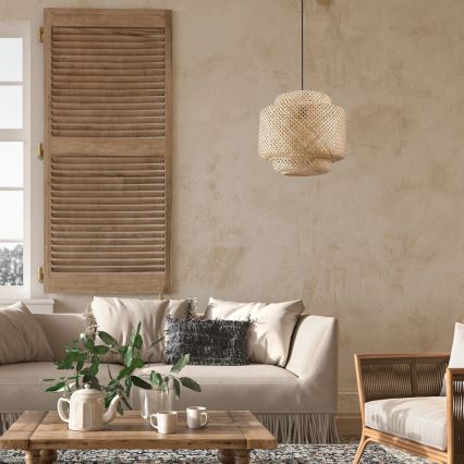 Lustra ar auklu BERTA 1xE27/20W/230V d. 40 cm bambusa