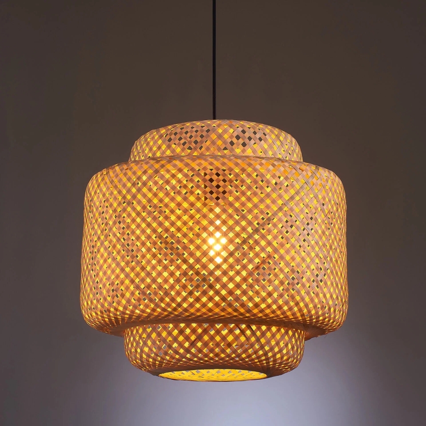 Lustra ar auklu BERTA 1xE27/20W/230V d. 40 cm bambusa