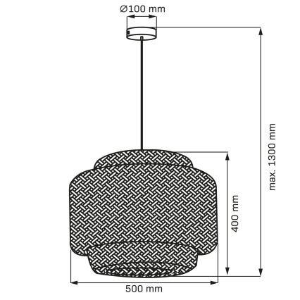 Lustra ar auklu BERTA 1xE27/20W/230V d. 50 cm bambusa