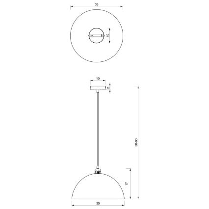 Lustra ar auklu BETA 1xE27/60W/230V d. 35 cm balta