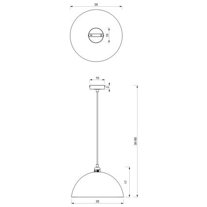 Lustra ar auklu BETA 1xE27/60W/230V d. 35 cm melna