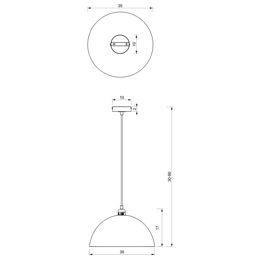 Lustra ar auklu BETA 1xE27/60W/230V d. 35 cm melna