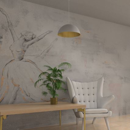 Lustra ar auklu BETA 1xE27/60W/230V d. 45 cm balta