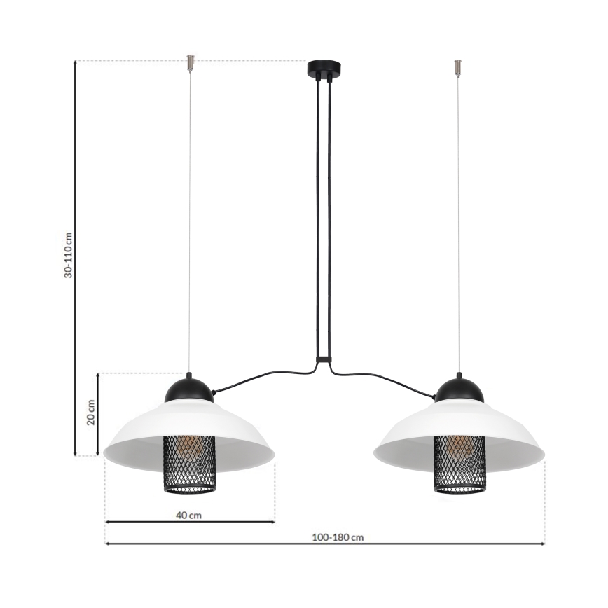 Lustra ar auklu BJORN 2xE27/60W/230V