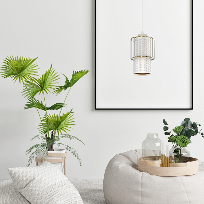 Lustra ar auklu BLANCO 1xE27/60W/230V balta