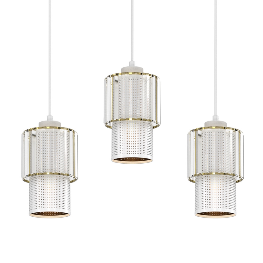 Lustra ar auklu BLANCO 3xE27/60W/230V balta