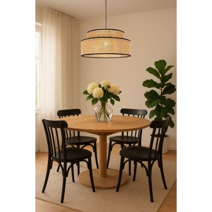 Lustra ar auklu BOHO 1xE27/60W/230V bēša