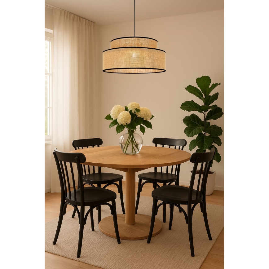 Lustra ar auklu BOHO 1xE27/60W/230V bēša