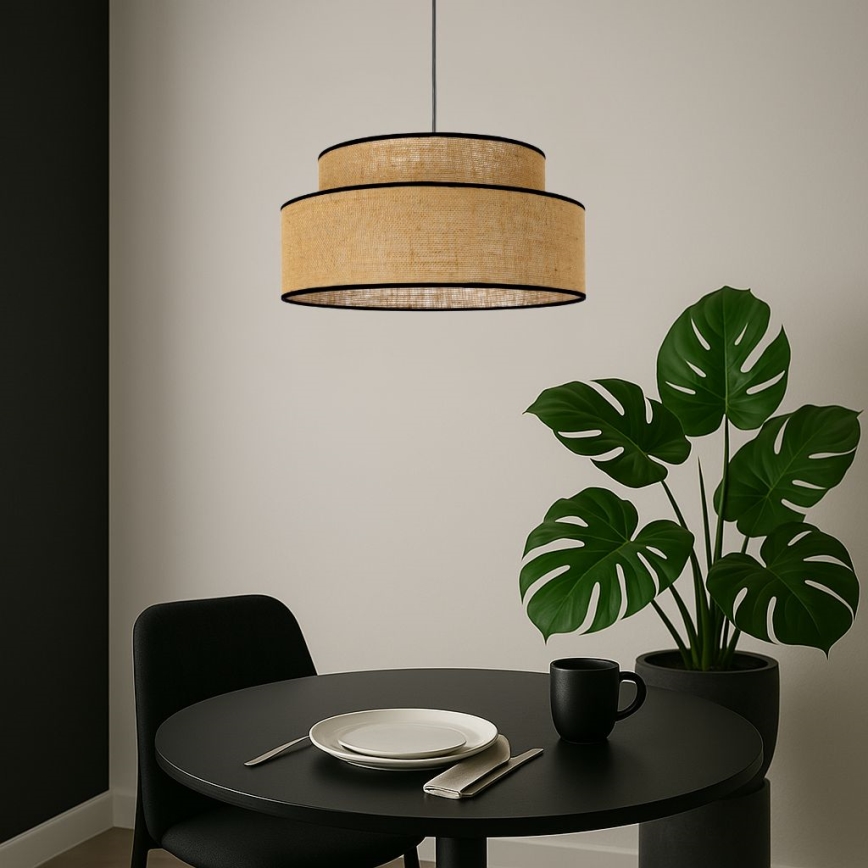 Lustra ar auklu BOHO 1xE27/60W/230V bēša
