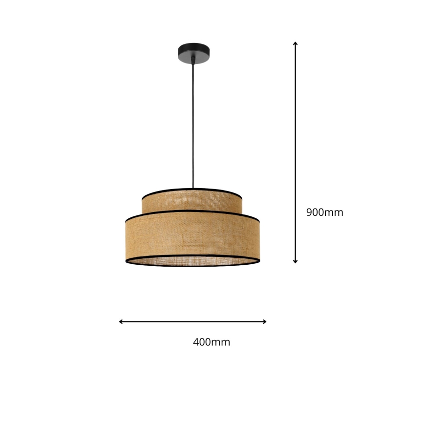 Lustra ar auklu BOHO 1xE27/60W/230V bēša
