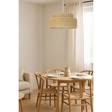 Lustra ar auklu BOHO 1xE27/60W/230V bēša