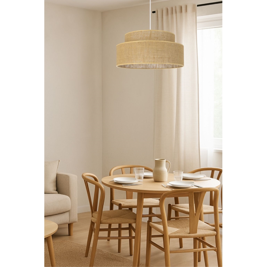 Lustra ar auklu BOHO 1xE27/60W/230V bēša