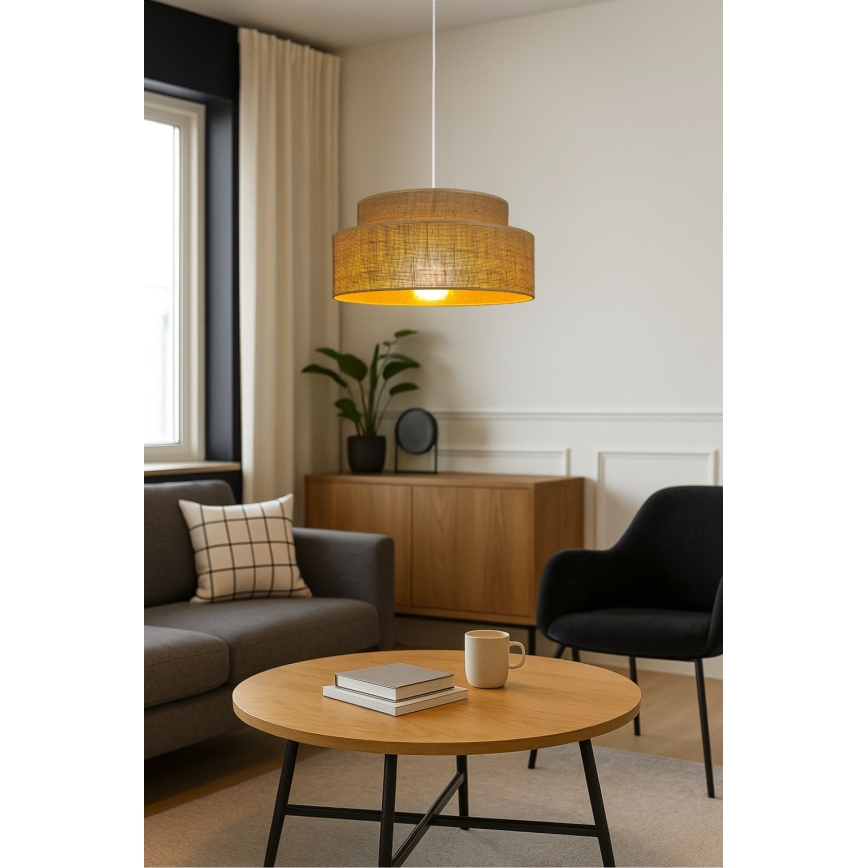 Lustra ar auklu BOHO 1xE27/60W/230V bēša