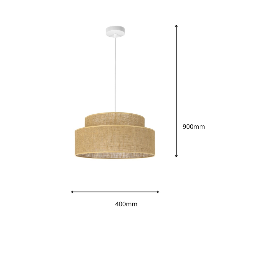 Lustra ar auklu BOHO 1xE27/60W/230V bēša