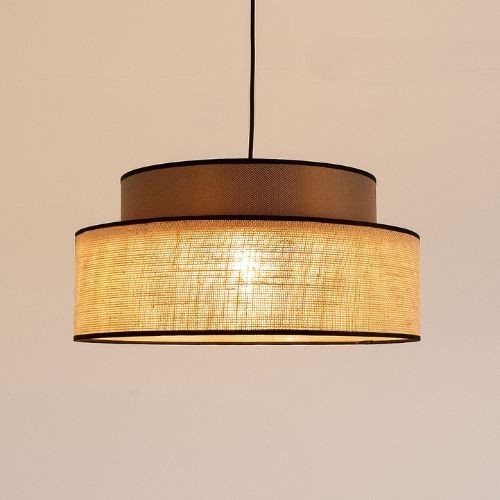 Lustra ar auklu BOHO 1xE27/60W/230V brūna/bēša