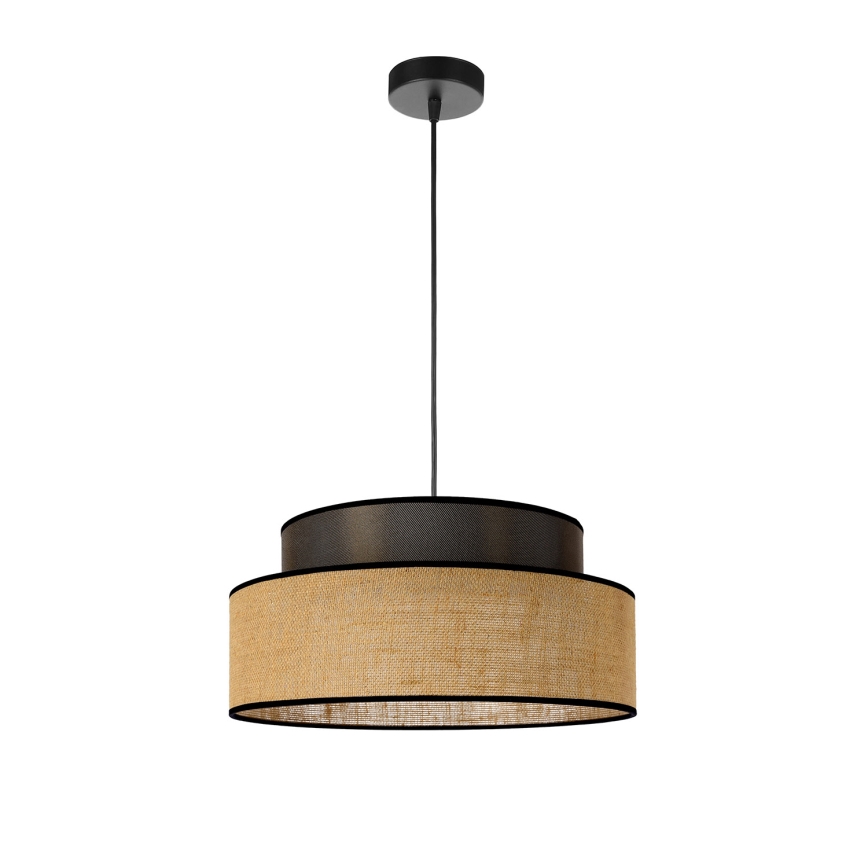 Lustra ar auklu BOHO 1xE27/60W/230V brūna/bēša