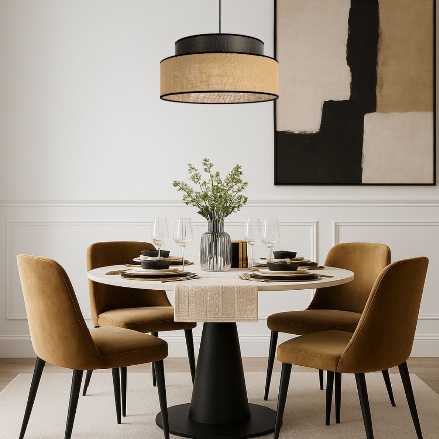 Lustra ar auklu BOHO 1xE27/60W/230V brūna/bēša