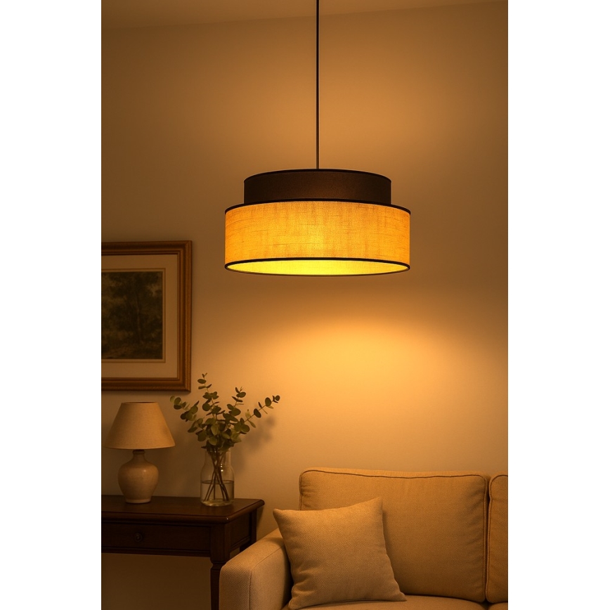 Lustra ar auklu BOHO 1xE27/60W/230V brūna/bēša