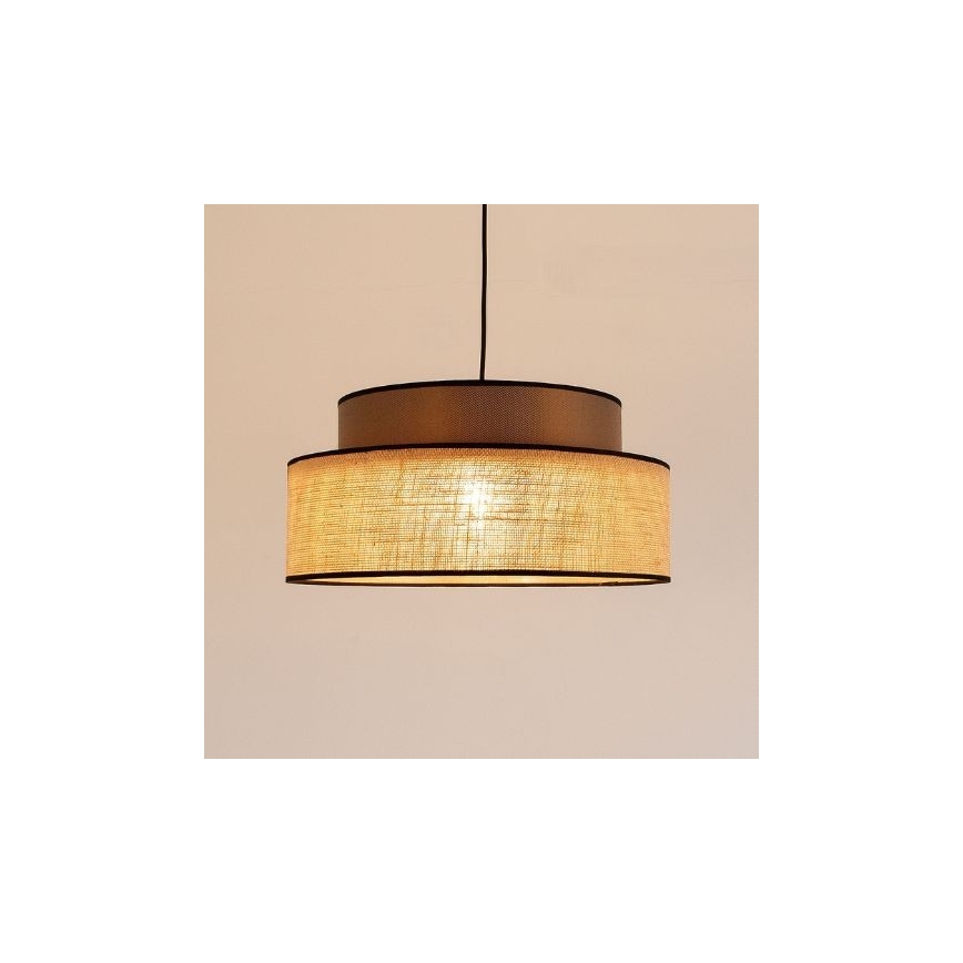 Lustra ar auklu BOHO 1xE27/60W/230V brūna/bēša
