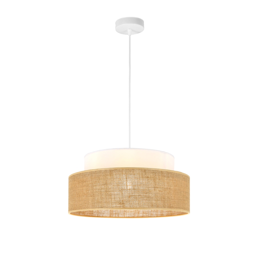 Lustra ar auklu BOHO 1xE27/60W/230V d. 40 cm balta/bēša
