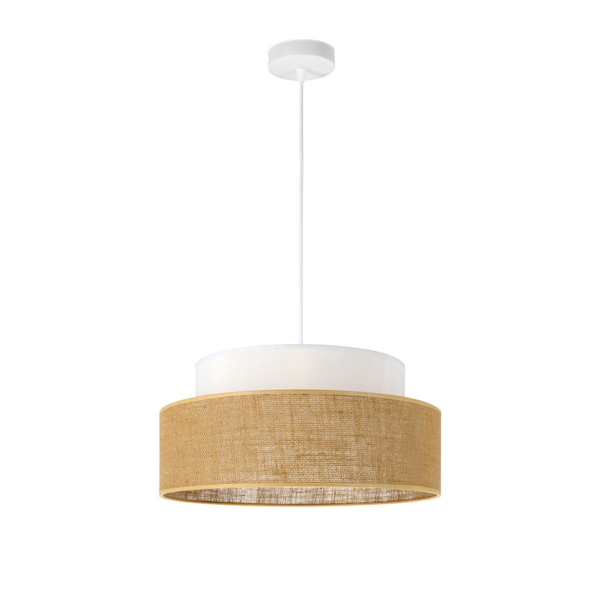 Lustra ar auklu BOHO 1xE27/60W/230V d. 40 cm balta/bēša